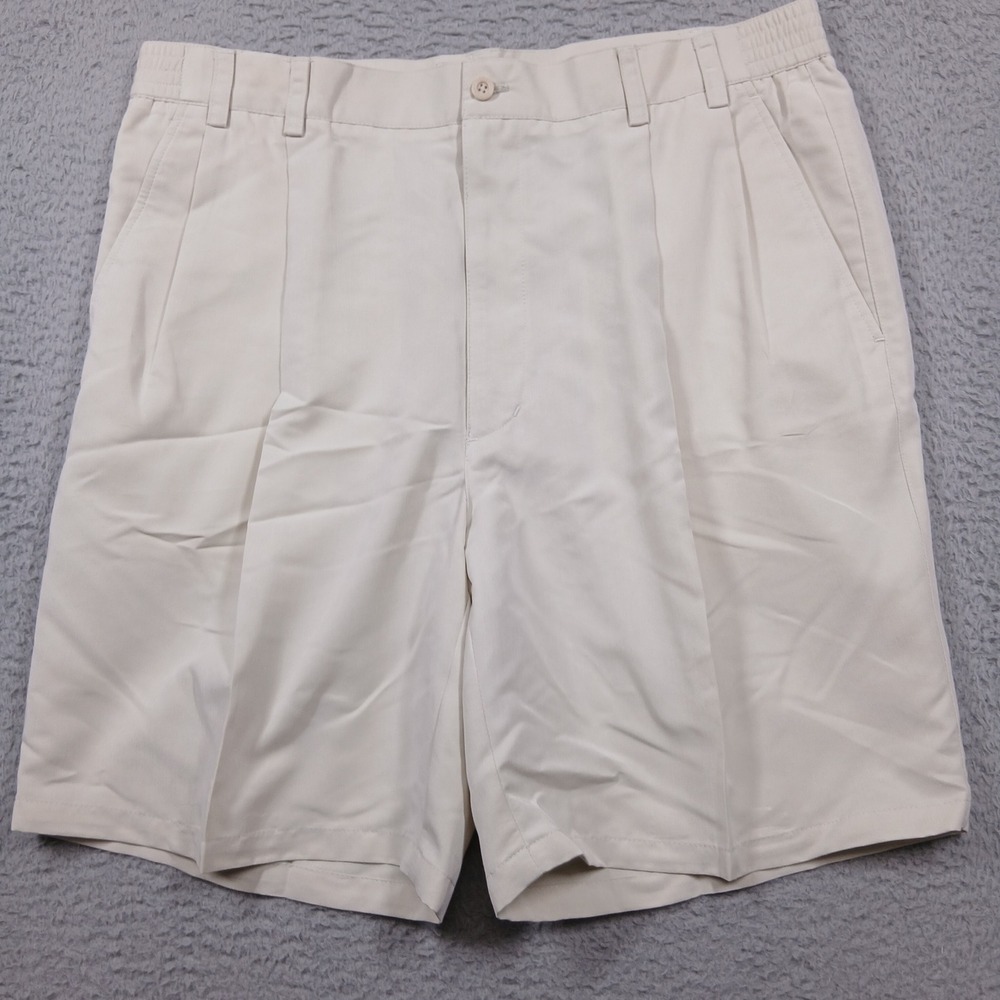 Arnold Palmer Men's‎ Pleated Golf Shorts Khaki Beige Size 38 Rayon Blend